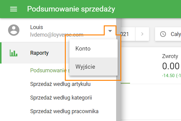 przycisk „Wyjście”